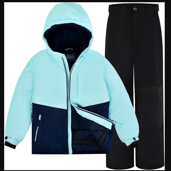 NWT (6-7 Y) Girls 2-Piece Hooded Water-repellent Windproof Snow/Ski Suit